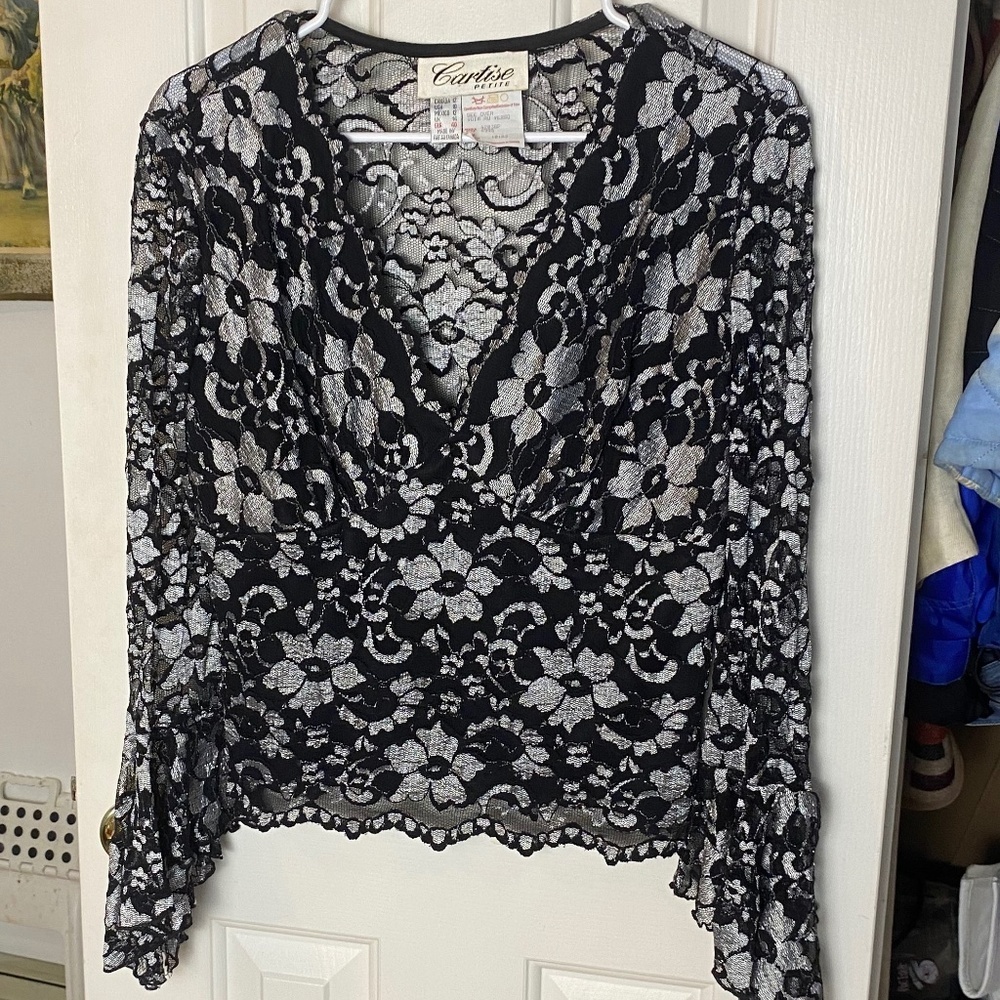 LACE 90s, vintage black and silver shirt